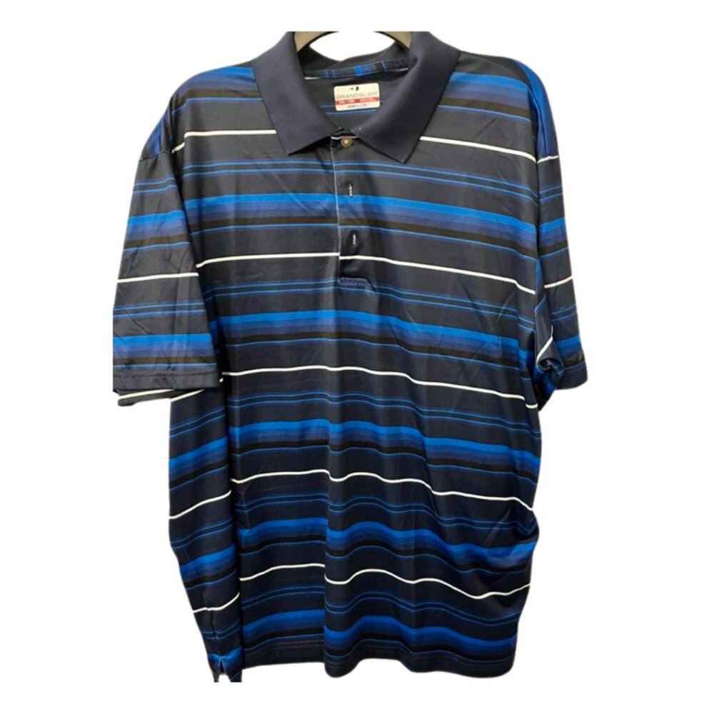 Grand Slam AirFlow Men's Polo Shirt Size XXL Striped Short Sleeve